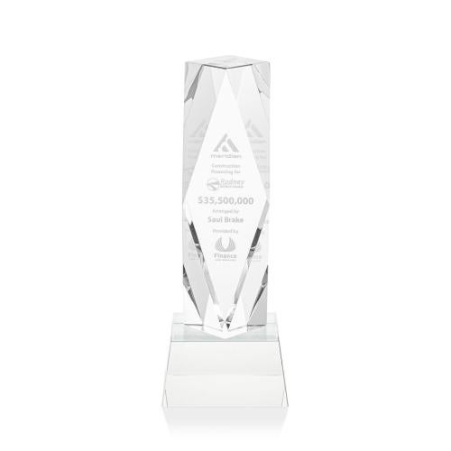 Awards and Trophies - Crystal Awards - Toscana Clear on Base Towers Crystal Award