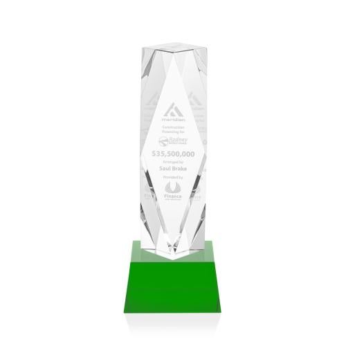 Awards and Trophies - Crystal Awards - Toscana Green on Base Towers Crystal Award