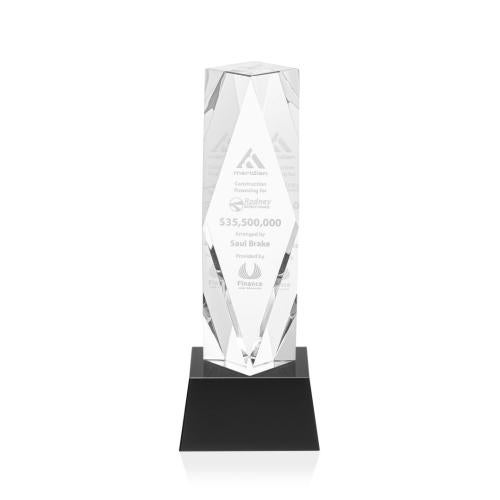 Awards and Trophies - Crystal Awards - Toscana Black on Base Towers Crystal Award