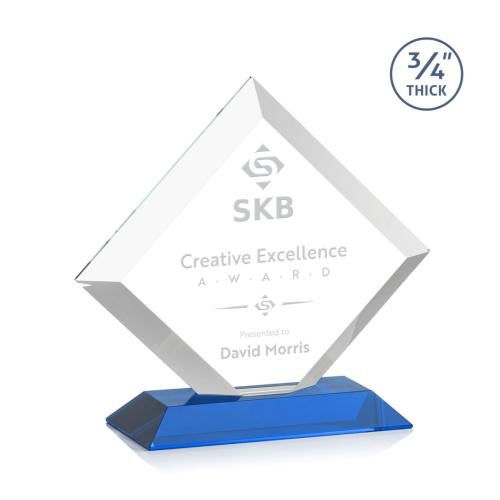 Awards and Trophies - Crystal Awards - Belaire Sky Blue Diamond Crystal Award