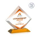 Belaire Full Color Amber Diamond Crystal Award