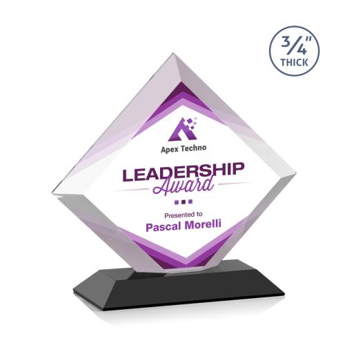 Awards and Trophies - Crystal Awards - Belaire Full Color Black Diamond Crystal Award