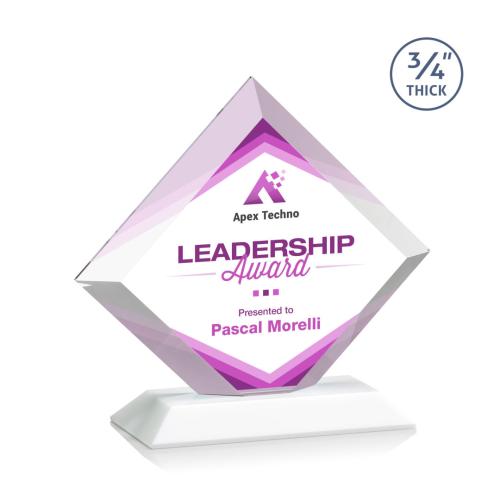 Awards and Trophies - Crystal Awards - Belaire Full Color White Diamond Crystal Award
