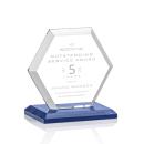 Barnett Blue Polygon Crystal Award