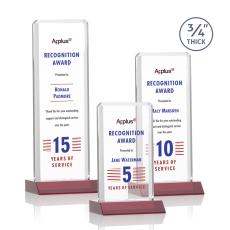 Employee Gifts - Southport Full Color Red Rectangle Crystal Award
