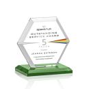 Barnett Full Color Green Polygon Crystal Award