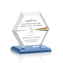 Barnett Full Color Sky Blue Polygon Crystal Award