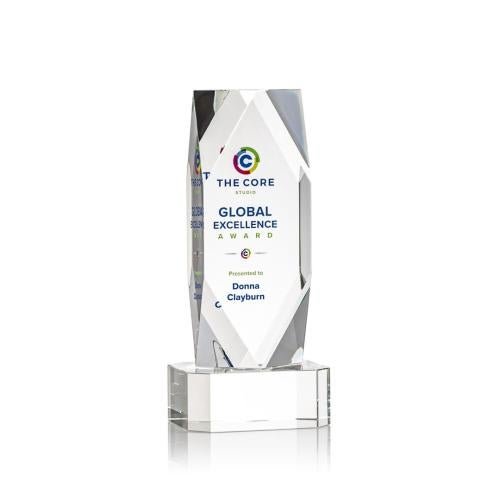Awards and Trophies - Crystal Awards - Delta Full Color Clear on Base Towers Crystal Award