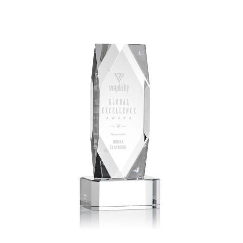 Awards and Trophies - Crystal Awards - Delta Clear on Base Towers Crystal Award