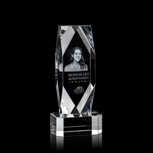 Awards and Trophies - Crystal Awards - Delta 3D Clear on Base Towers Crystal Award