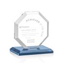Leyland Sky Blue Polygon Crystal Award