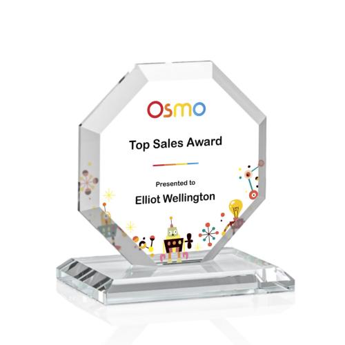 Awards and Trophies - Crystal Awards - Leyland Full Color Starfire Polygon Crystal Award