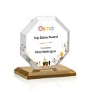 Leyland Full Color Amber Polygon Crystal Award