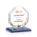 Leyland Full Color Blue Polygon Crystal Award