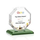 Leyland Full Color Green Polygon Crystal Award