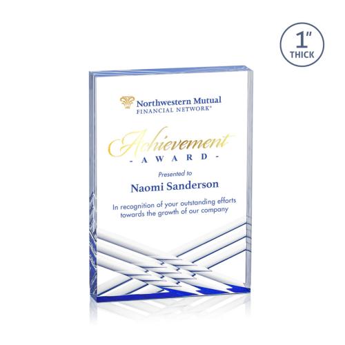 Awards and Trophies - Acrylic Awards - Chestham Full Color Blue Rectangle Acrylic Award