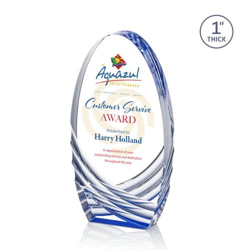 Awards and Trophies - Acrylic Awards - Westbury Full Color Blue Circle Acrylic Award
