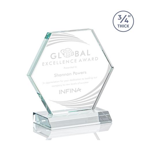 Awards and Trophies - Crystal Awards - Pickering Starfire Polygon Crystal Award