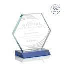 Pickering Blue  Polygon Crystal Award