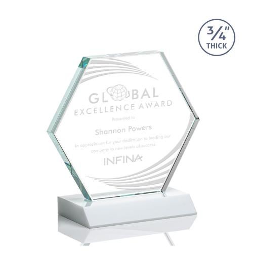 Awards and Trophies - Crystal Awards - Pickering White Polygon Crystal Award
