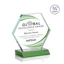 Pickering Full Color Green Polygon Crystal Award