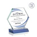 Pickering Full Color Blue Polygon Crystal Award
