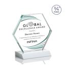 Pickering Full Color White Polygon Crystal Award
