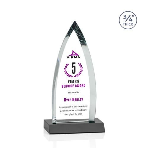 Awards and Trophies - Crystal Awards - Shildon Full Color Black Peaks Crystal Award