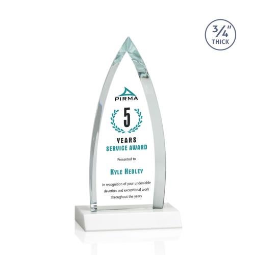 Awards and Trophies - Crystal Awards - Shildon Full Color White Peaks Crystal Award
