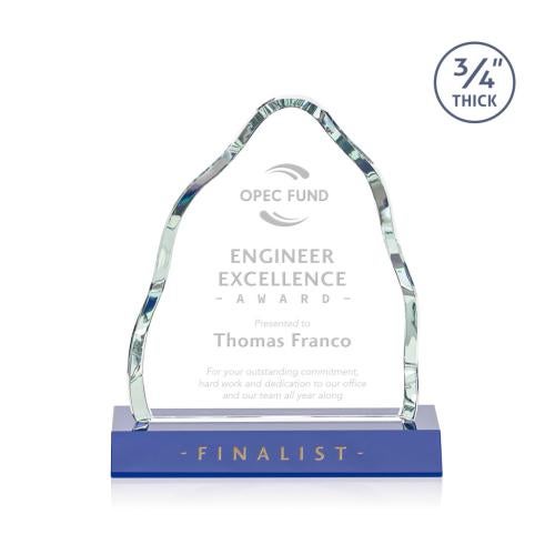 Awards and Trophies - Crystal Awards - Dunwich Blue  Crystal Award
