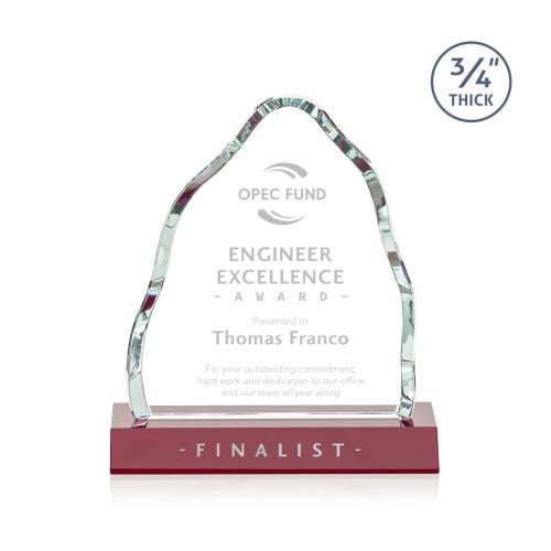Awards and Trophies - Crystal Awards - Dunwich Red Crystal Award