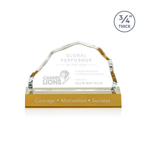 Awards and Trophies - Crystal Awards - Highbridge Amber Crystal Award