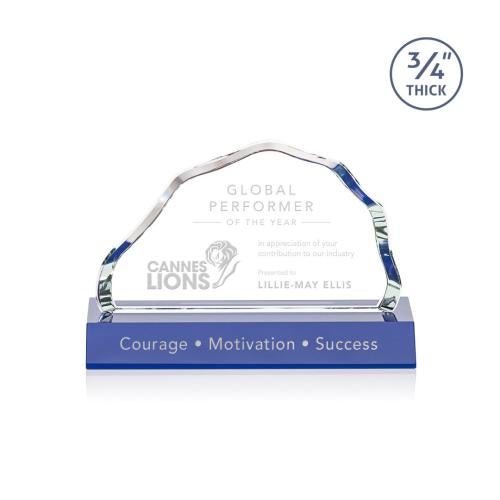 Awards and Trophies - Crystal Awards - Highbridge Blue Crystal Award