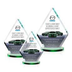 Employee Gifts - Canton Full Color Green  Diamond Crystal Award