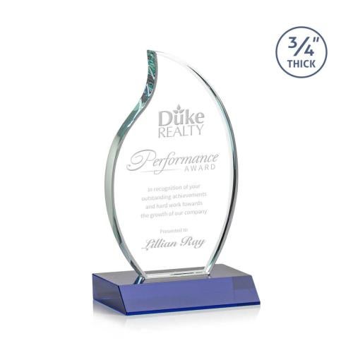 Awards and Trophies - Crystal Awards - Croydon Blue Flame Crystal Award