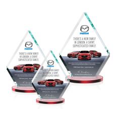 Employee Gifts - Canton Full Color Red  Diamond Crystal Award