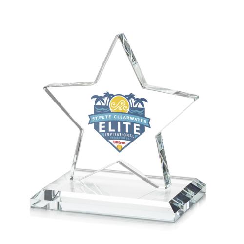 Awards and Trophies - Crystal Awards - Sudbury Full Colorfire Star Crystal Award