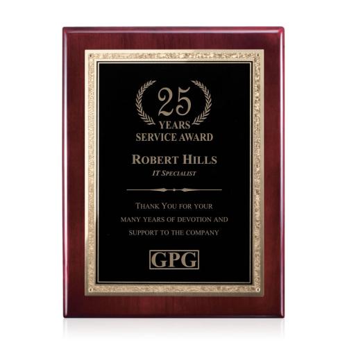 Awards and Trophies - Plaque Awards - Gemstone Rosewood Plaque - Rosewood/Black Elegance
