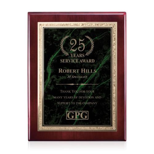 Awards and Trophies - Plaque Awards - Gemstone Rosewood Plaque - Rosewood/Verdi