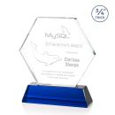 Ralston Blue Polygon Crystal Award