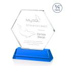 Ralston Sky Blue Polygon Crystal Award