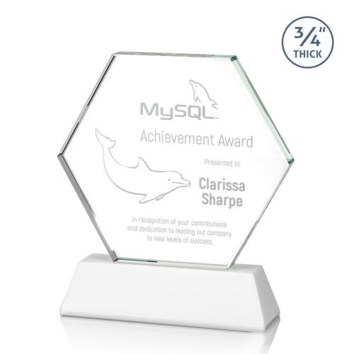 Awards and Trophies - Crystal Awards - Ralston White Polygon Crystal Award