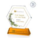 Ralston Full Color Amber Polygon Crystal Award