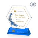 Ralston Full Color Sky Blue Polygon Crystal Award