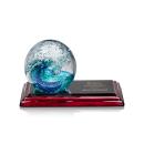 Surfside Globe on Rosewood Base Glass Award