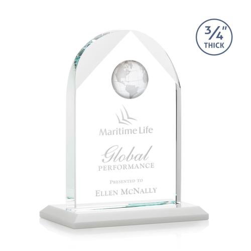 Awards and Trophies - Crystal Awards - Blake White Globe Crystal Award