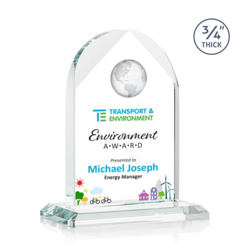 Awards and Trophies - Crystal Awards - Blake Full Color Starfire Globe Crystal Award