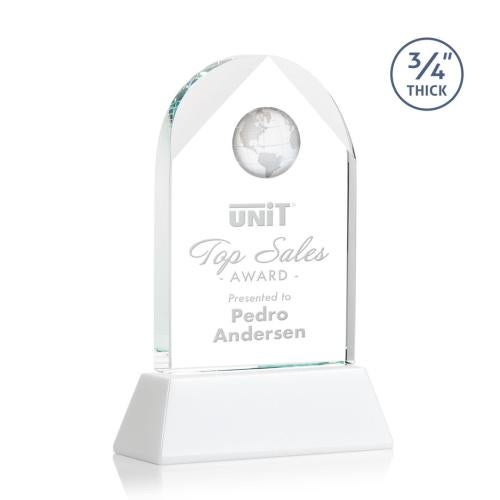 Awards and Trophies - Crystal Awards - Blake Globe on Newhaven - White
