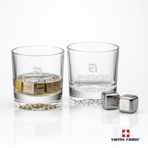 Corporate Gifts - Barware - Gift Sets - Swiss Force® S/S Ice Cubes & 2 Buxton OTR