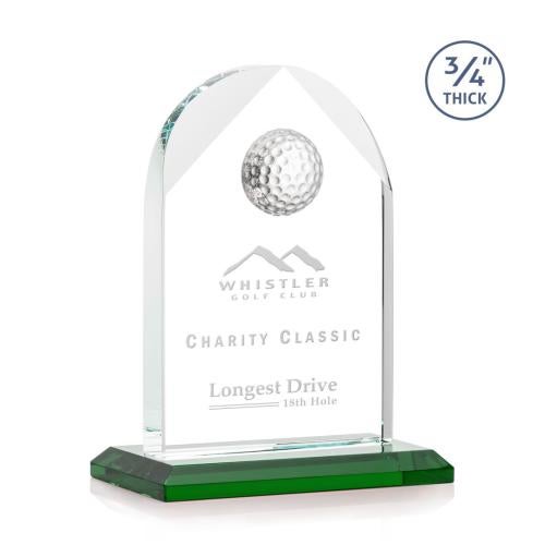 Awards and Trophies - Crystal Awards - Blake Golf Green Globe Crystal Award